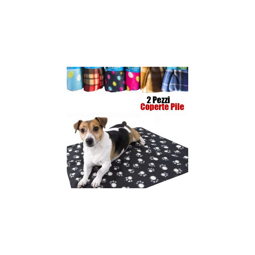 foto del prodotto trade shop 2x plaid coperta pile x cani gatti 80x120cm copri divano coprisedile vari colori 