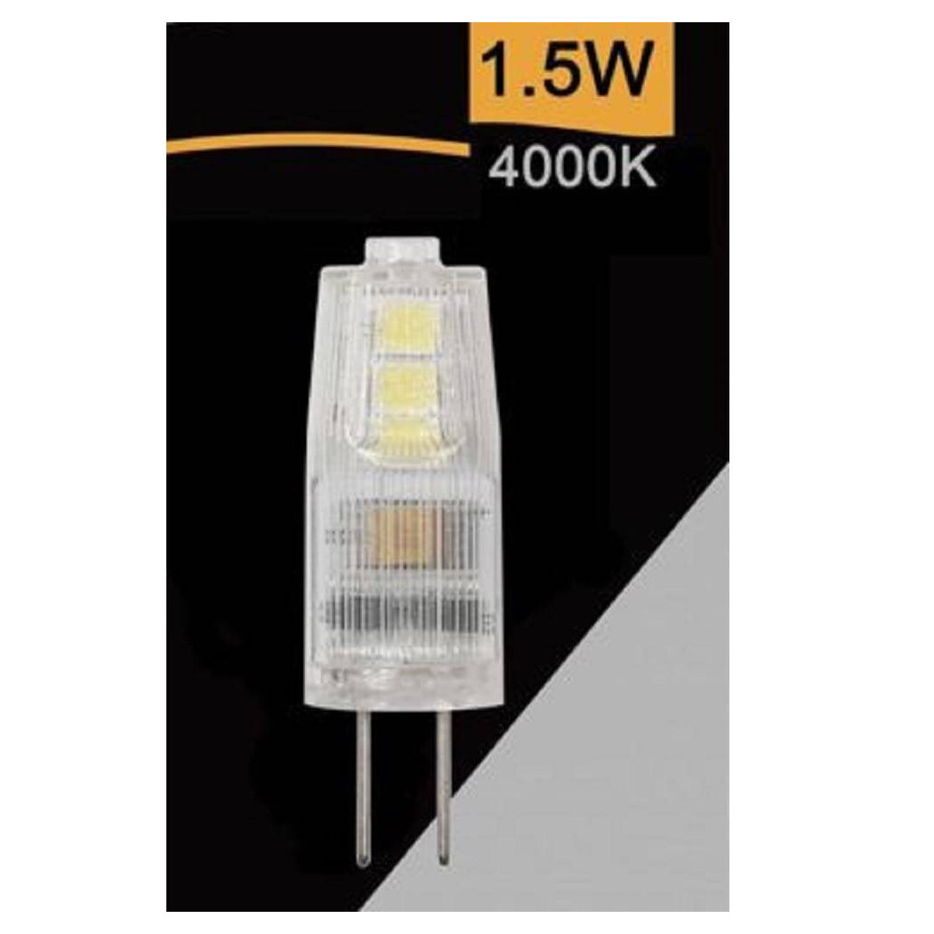 foto del prodotto trade shop 3 lampadine led g4 ac dc12v 1.5w 150lm luce 3000k 4000k 6500k spardc g4 1.5w 001 bianco naturale 