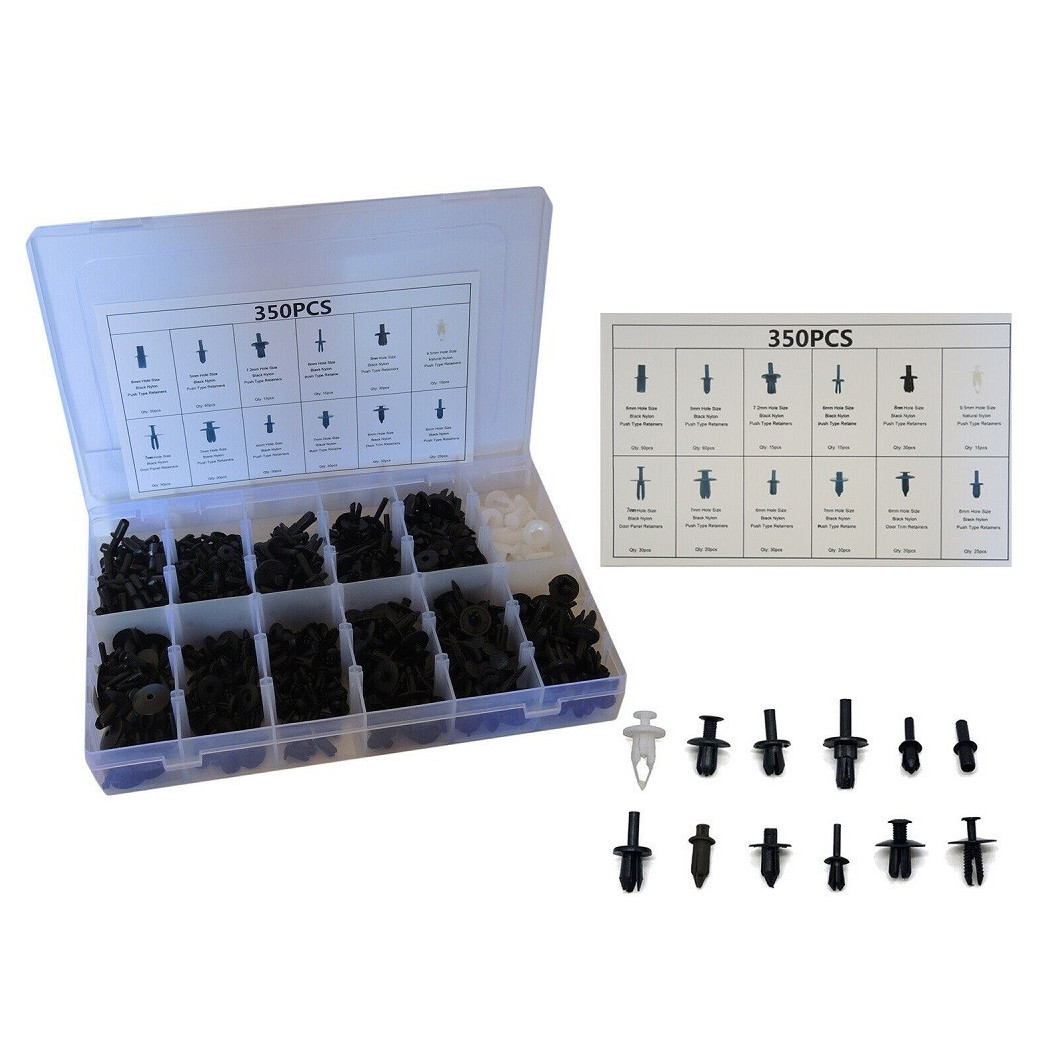 foto del prodotto trade shop 350pz plastica trim clip rivetti clip kit fermi spinta auto bagagliaio paraurti 