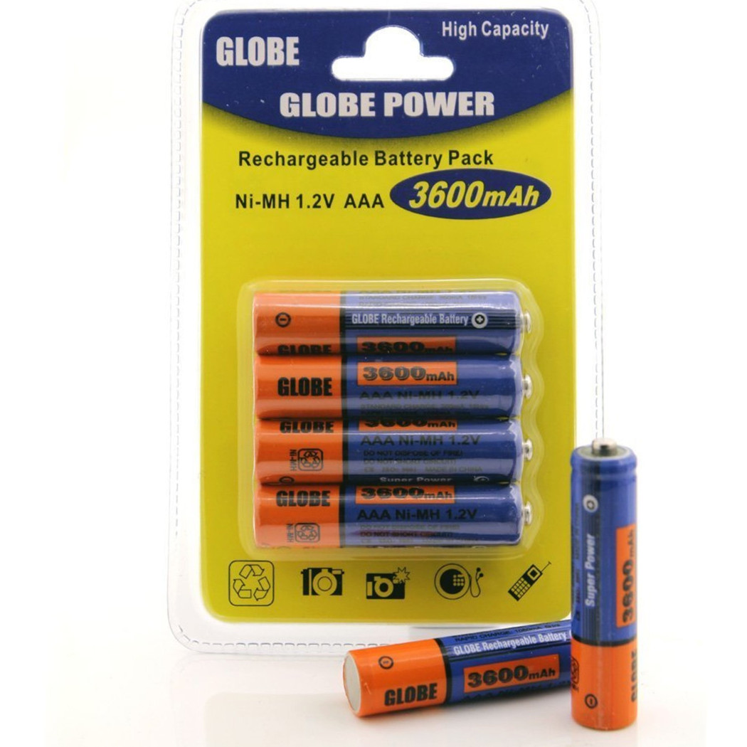 foto del prodotto trade shop 4 batterie ministilo aaa ricaricabili da 3600 mah ni mh pile confezione battery 