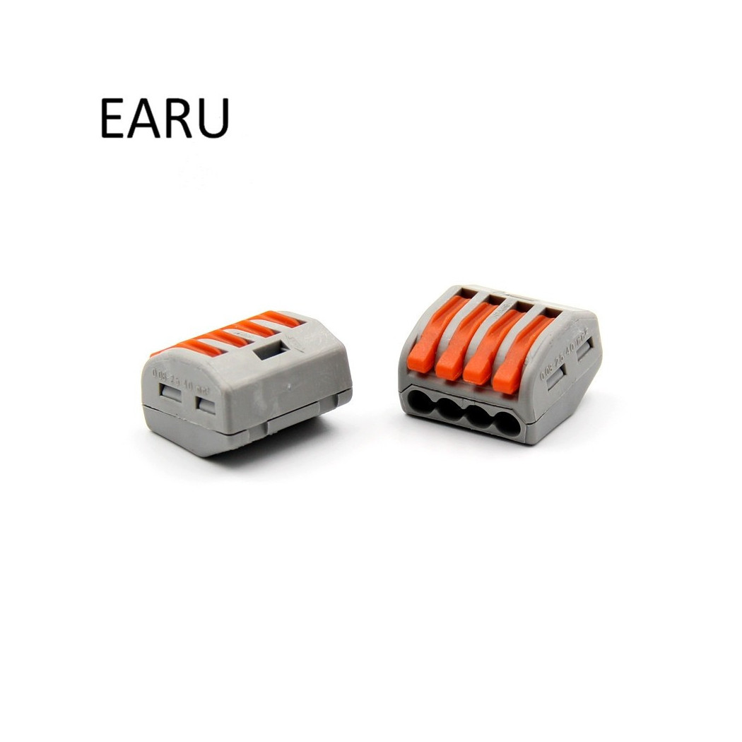 foto del prodotto trade shop 4 connettori elettrici conduttori morsettiere terminali a 4 cavi fili a leva 32a 