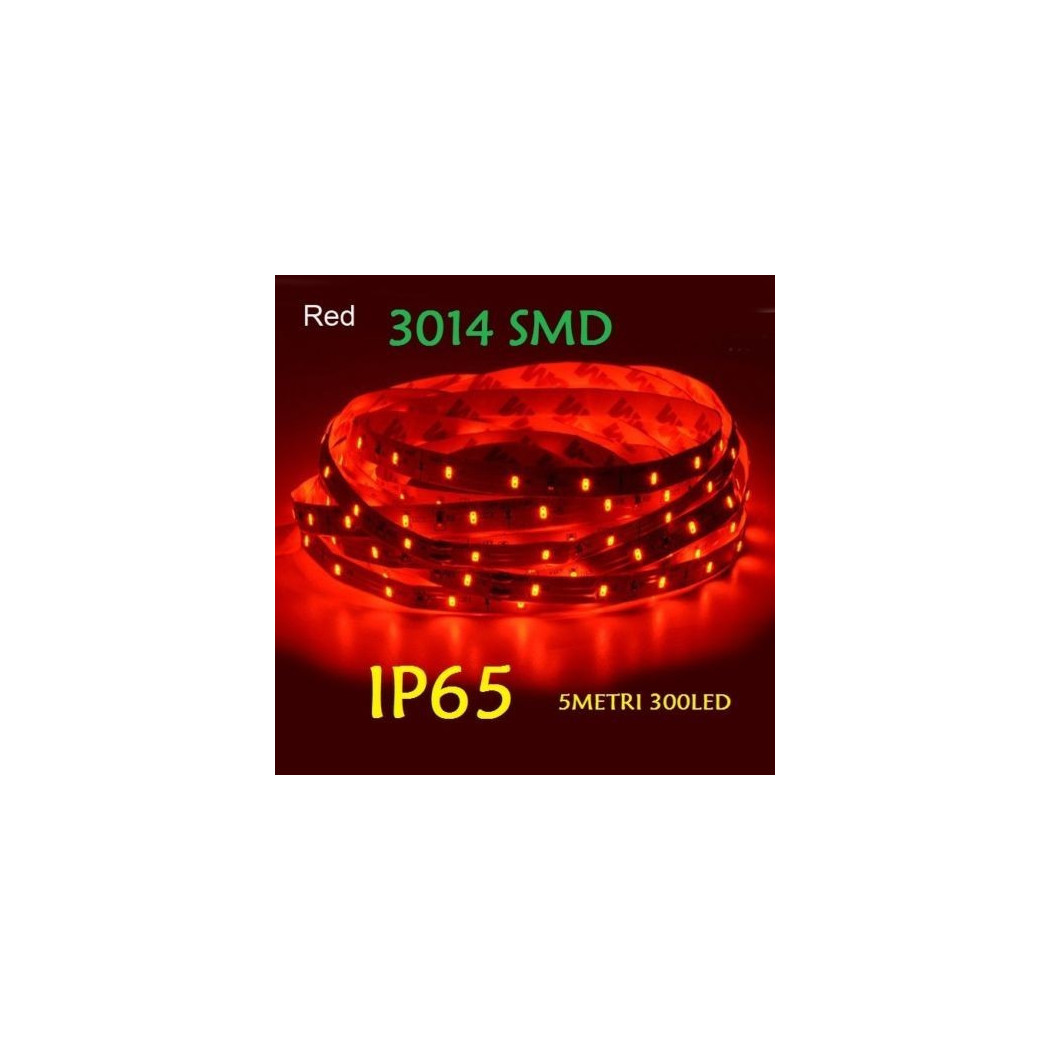foto del prodotto trade shop 5 metri strip striscia 300 led 3014 smd per esterno ip65 12 v dc caldo freddo rosso 