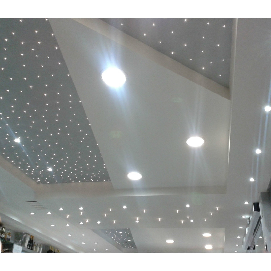 foto del prodotto trade shop 50 led cielo stellato incasso luce bianca o blu fredda kit punti luce 5 12v bianco freddo 