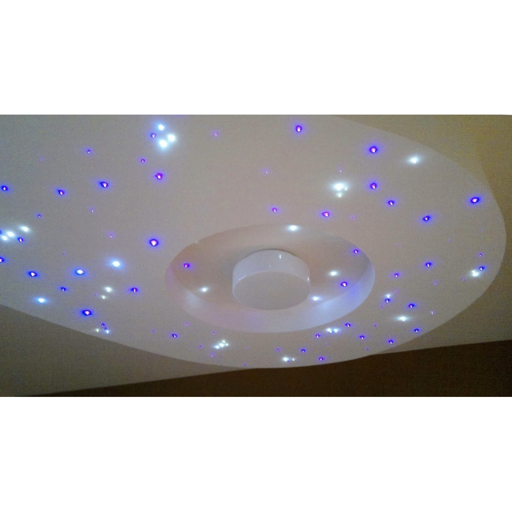 foto del prodotto trade shop 50 led cielo stellato incasso luce bianca o blu fredda kit punti luce 5 12v blu 