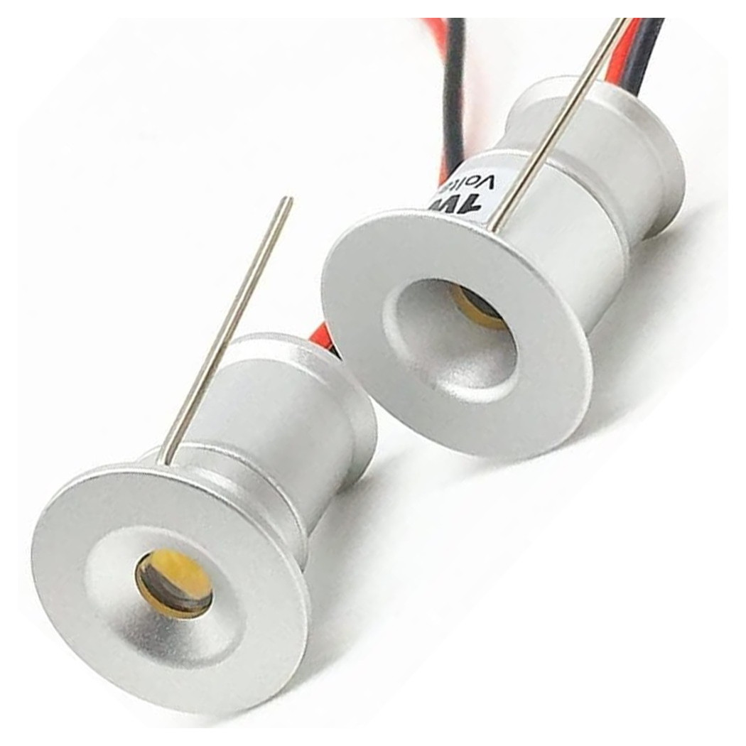 foto del prodotto trade shop 9 x mini faretto a led da incasso 1w cree cob silver cielo stellato punto luce bianco caldo 
