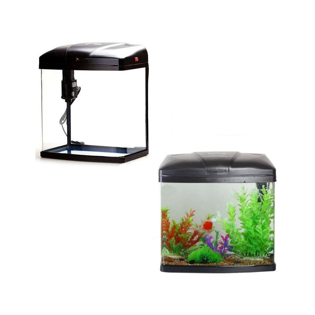 foto del prodotto trade shop acquario 9 litri t240f sistema filtraggio illuminazione 27x19.5x31 cm 5w 300l h 