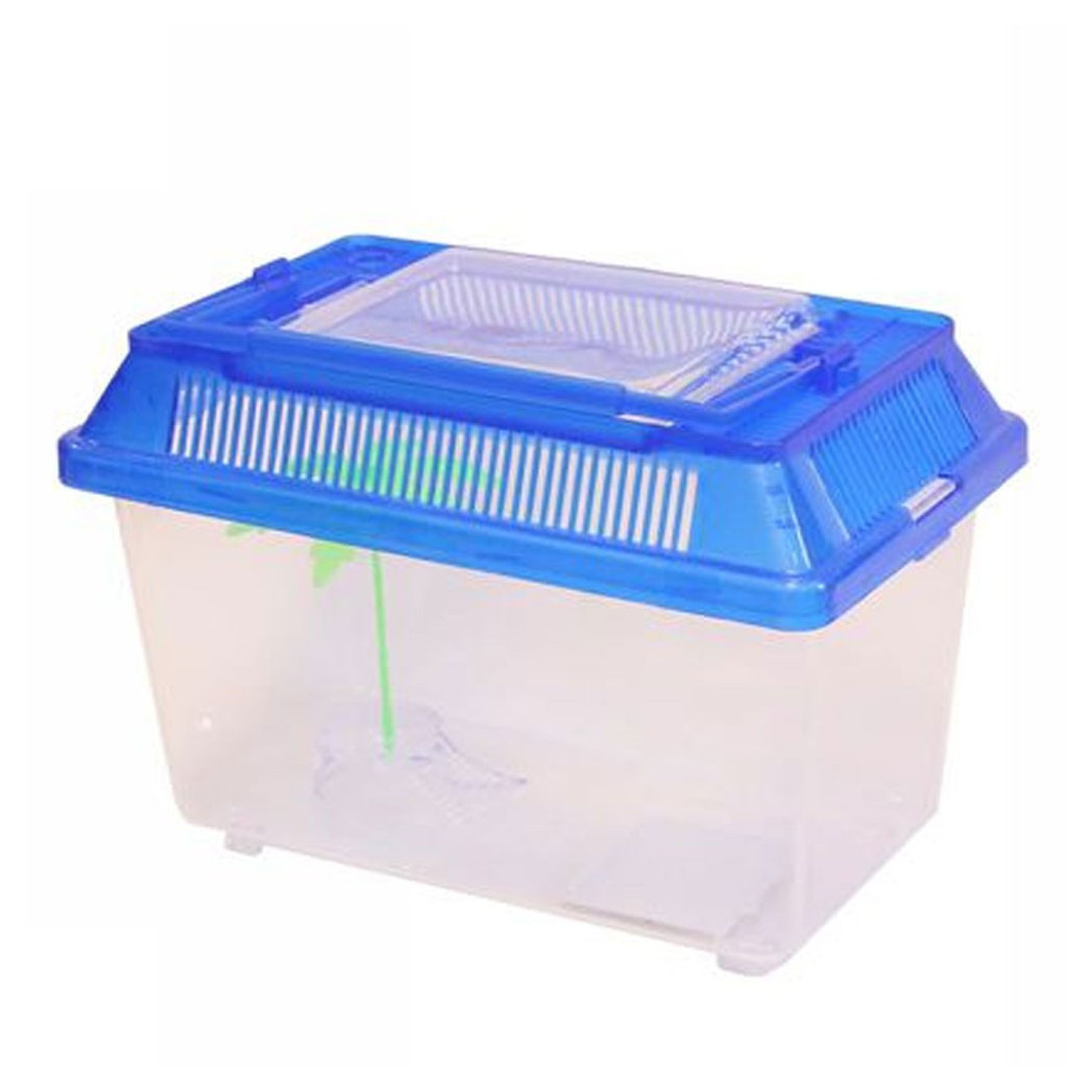 foto del prodotto trade shop acquario vaschetta pesci tartarughe coperchio maniglia presa aria 18x11x12 cm 