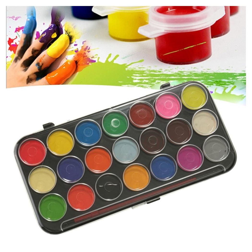 foto del prodotto trade shop acquerelli set 29 pezzi colori ad acqua per bambini kids scuola disegno 