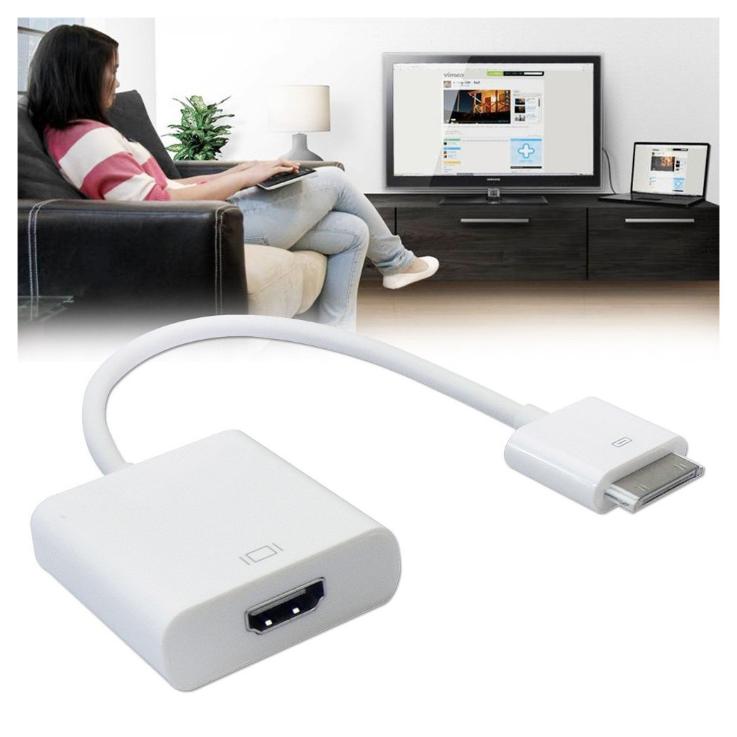 foto del prodotto trade shop adattatore cavo dock hdmi per iphone ipad schermo film mirror tv televisione 