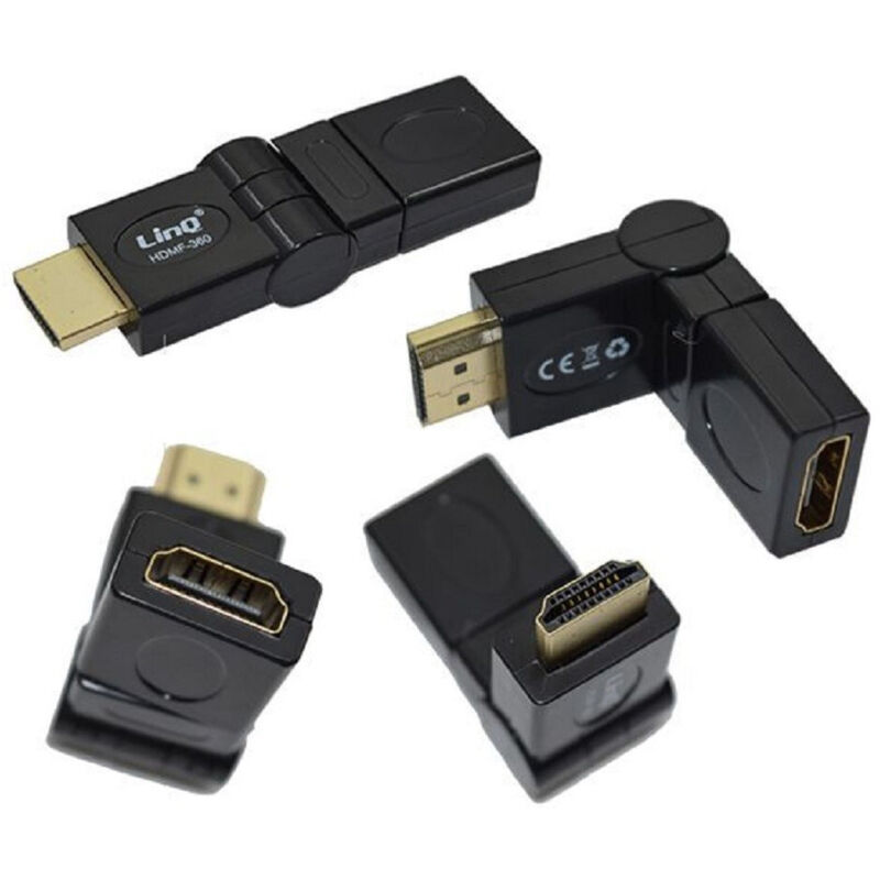 foto del prodotto trade shop adattatore connettore da hdmi maschio a hdmi femmina 360 gomito girevole hdmf 360 