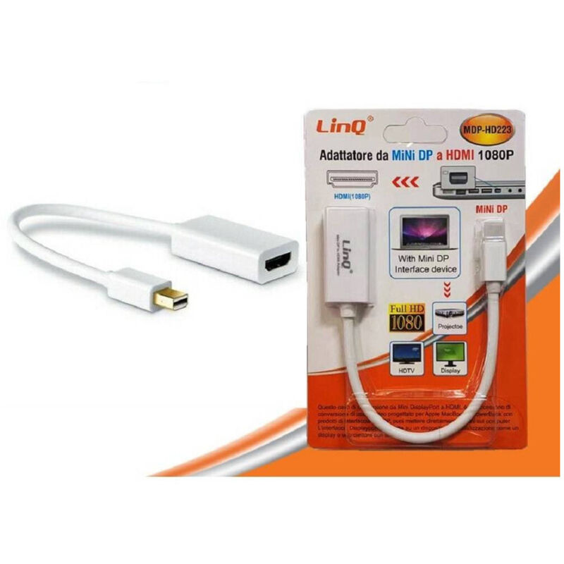 foto del prodotto trade shop adattatore convertitore cavo da mini displayport mini dp a hdmi 1080p mdp hd223 