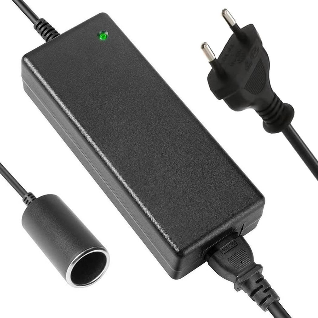 foto del prodotto trade shop adattatore convertitore per presa accendisigari spina rete da 220v a 12 v ac dc 