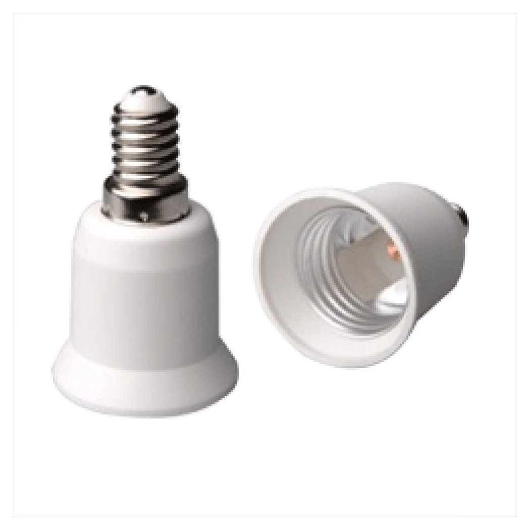 foto del prodotto trade shop adattatore portalampade porta lampada attacco e27 e14 da e14 a e27 gu10 b22 da e14 a e27 