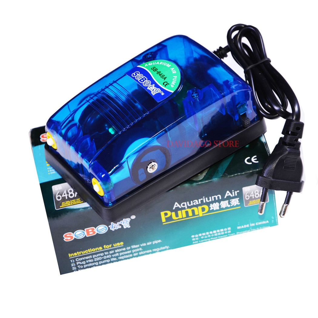foto del prodotto trade shop aeratore pompa aria sb 648a per acquario esterna due uscite riciclo ossigeno 5w 