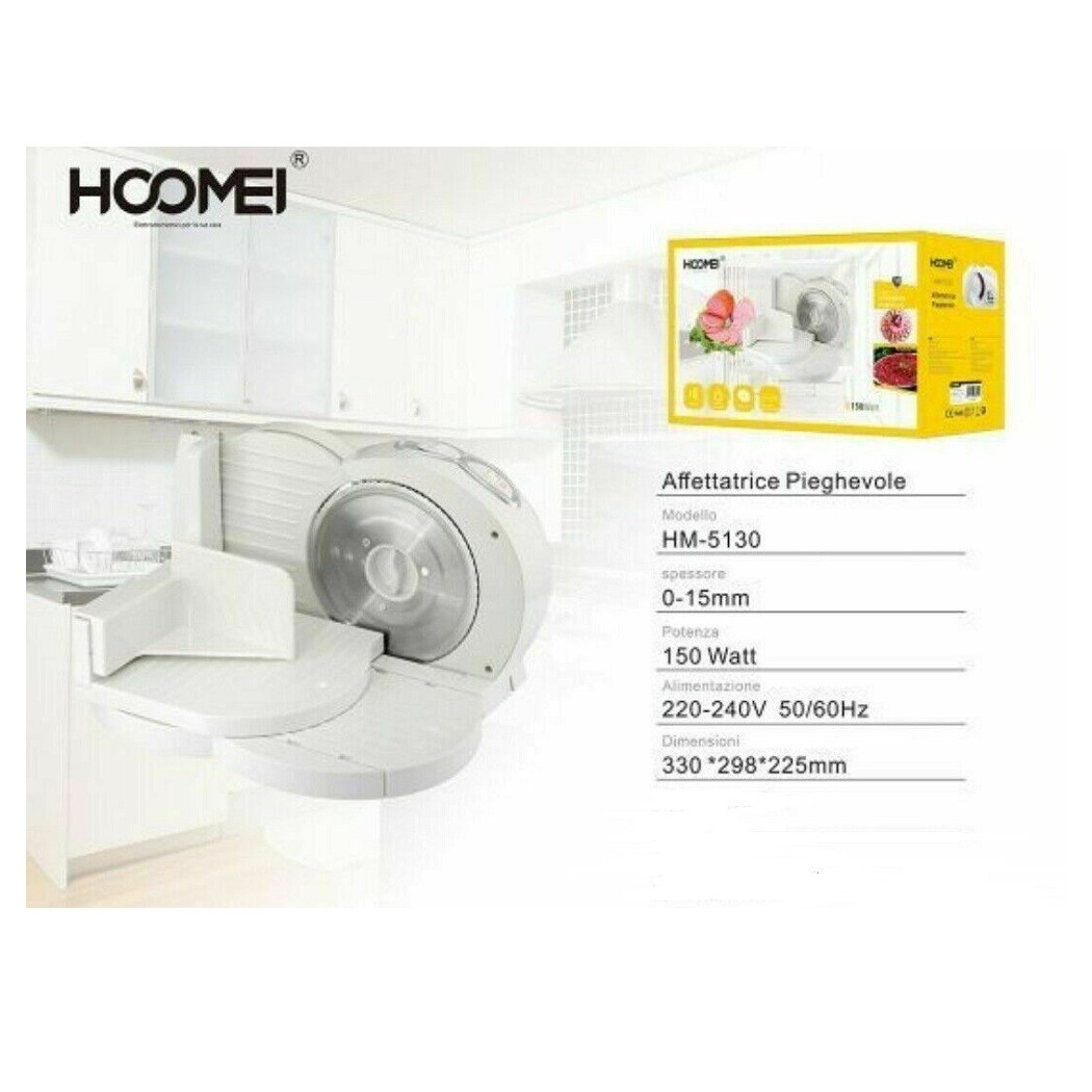 foto del prodotto trade shop - affettatrice pieghevole professionale 150w lama 150 mm inossidabile hm-5130 -