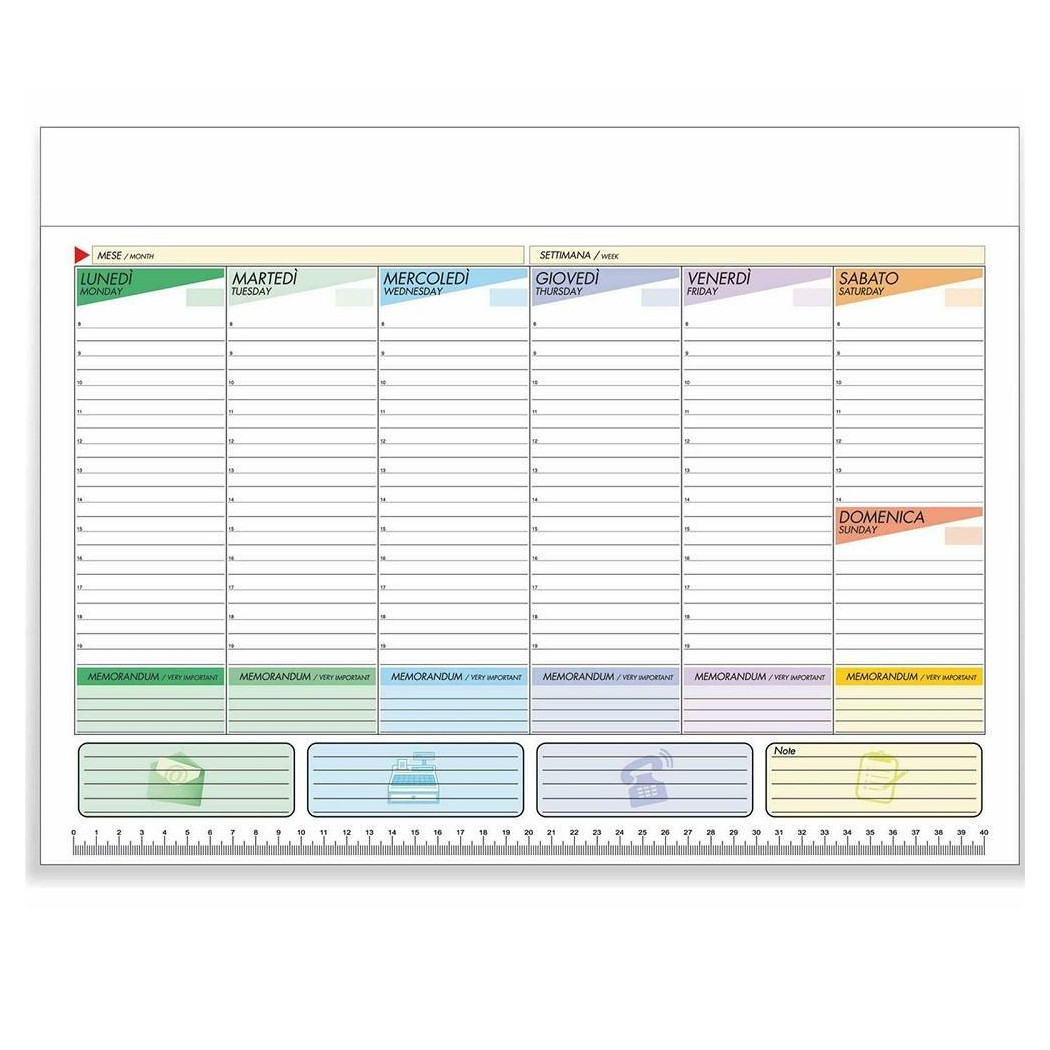foto del prodotto trade shop agenda planning a4 settimanale da tavolo anno bianco perpetuo senza data 21x30cm 