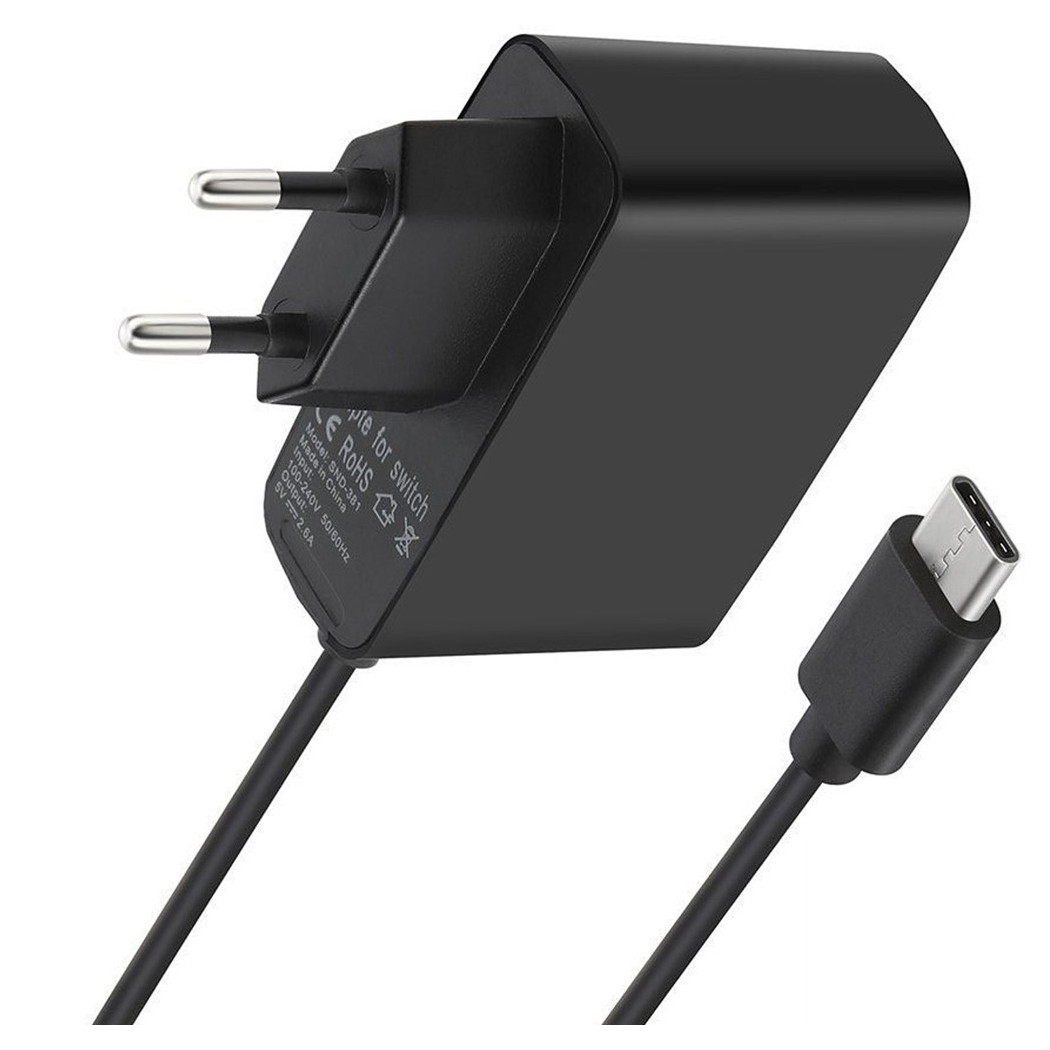 foto del prodotto trade shop alimentatore caricabatteria veloce rapido per ninetendo switch amp dock type c 40w 