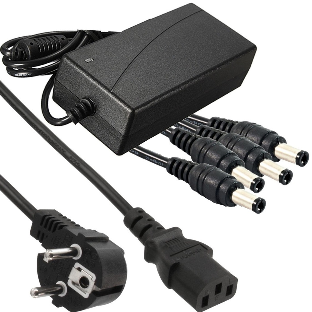 foto del prodotto trade shop alimentatore stabilizzato trasformatore 12v 5a 4 uscite telecamere dvr strisce 