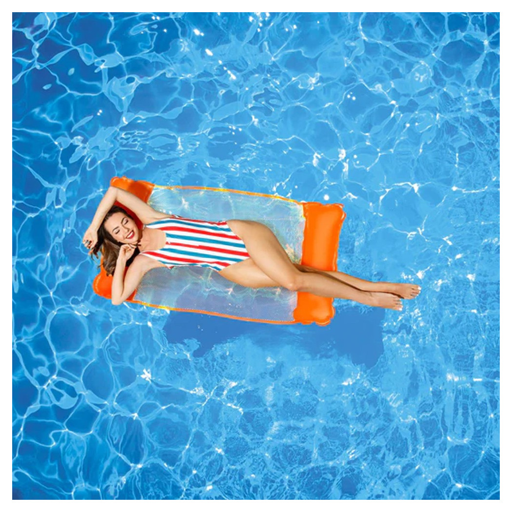 foto del prodotto trade shop amaca materassino gonfiabile galleggiante relax mare piscina fondo a rete 