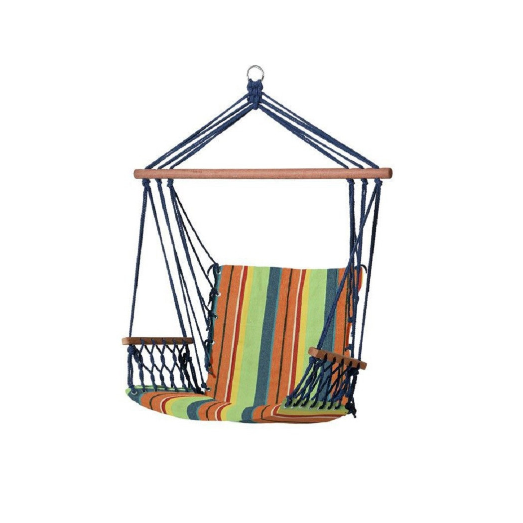 foto del prodotto trade shop amaca sedia sospesa multicolore 100x50x3 cm in tessuto campeggio giardino 69608a 