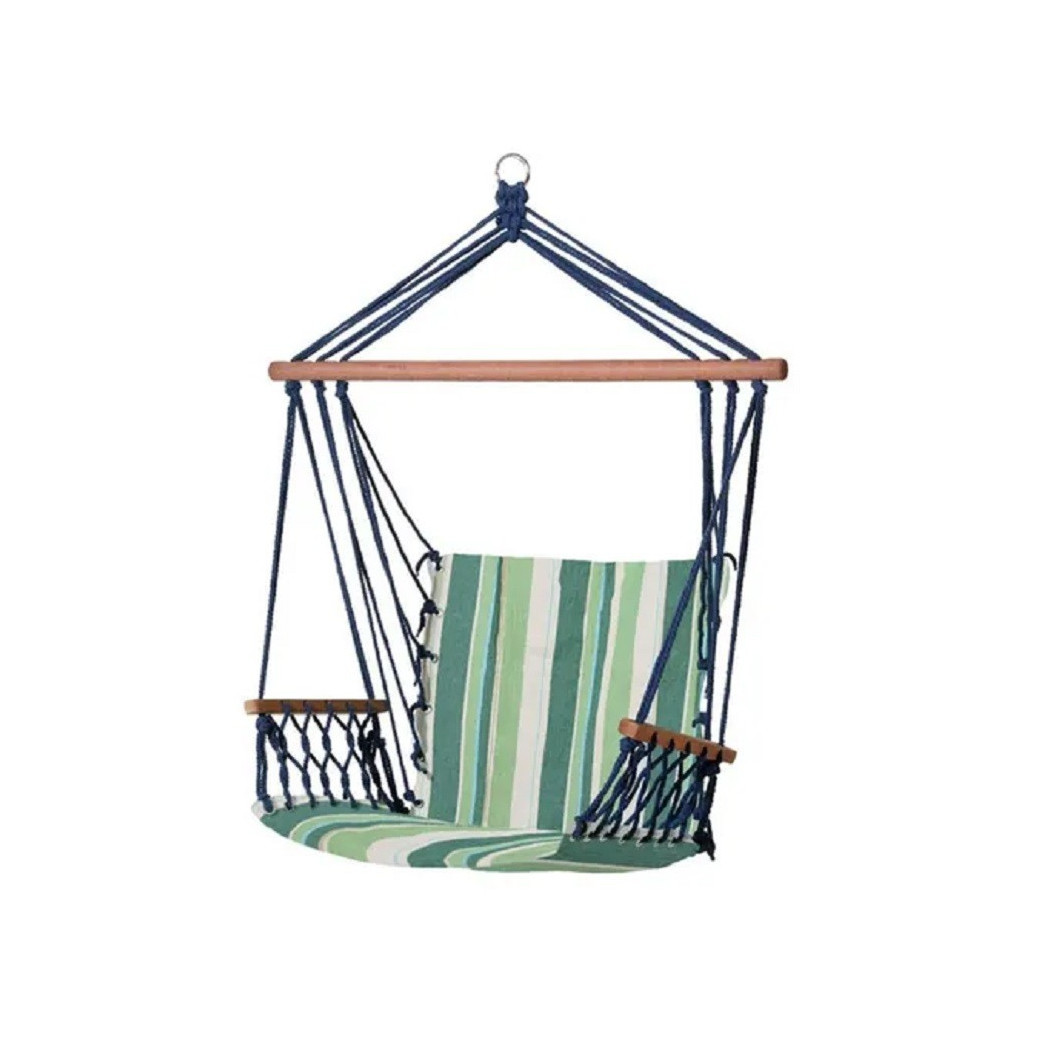 foto del prodotto trade shop amaca sedia sospesa multicolore 100x50x3cm in tessuto campeggio giardino 69607a 