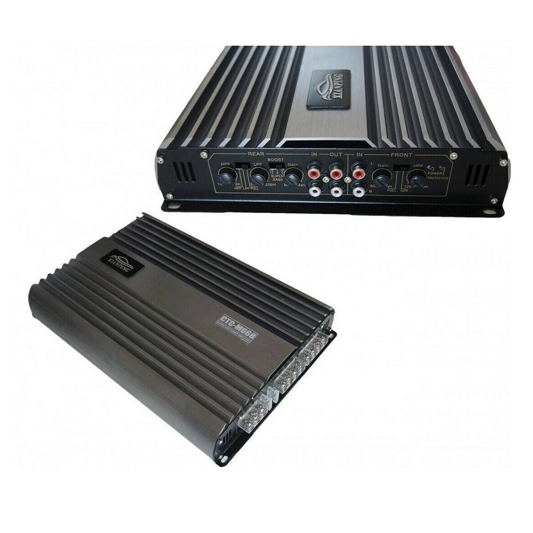 foto del prodotto trade shop amplificatore auto stereo audio 4 canali 6800 w 4ohm fino 160 w rms 12v ctc m668 