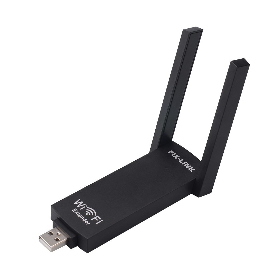 foto del prodotto trade shop amplificatore segnale router usb 300mbps 2.4ghz wi fi 2 antenne wifi portatile 