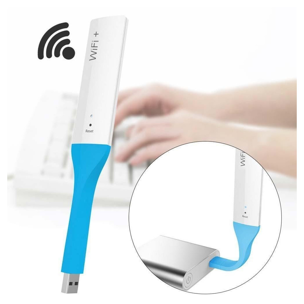 foto del prodotto trade shop amplificatore segnale router usb150mbps 2.4ghz wifi range extender portatile 