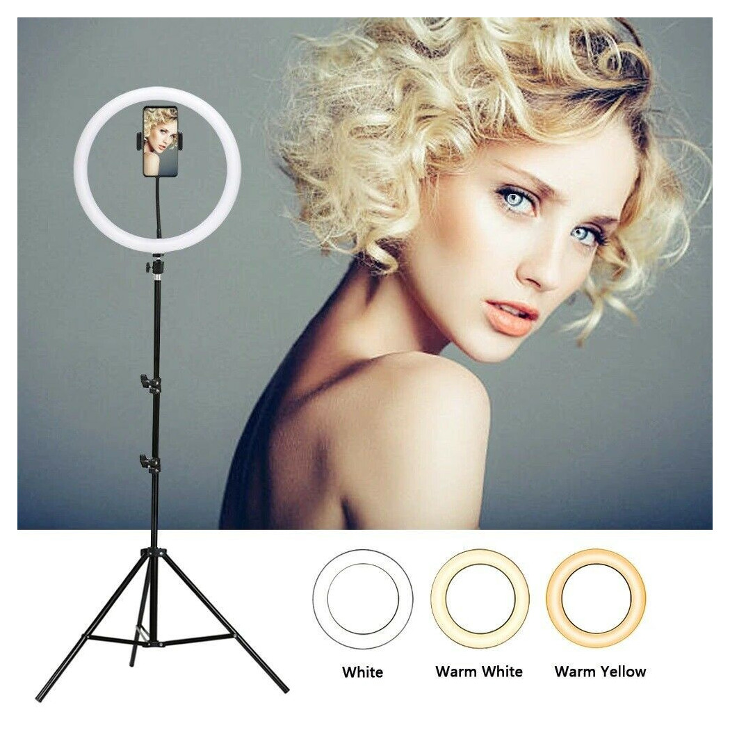 foto del prodotto trade shop anello luce led fotografia makeup video diffusore circolare 10 quot 26cm dimmerabile 