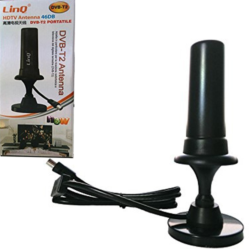 foto del prodotto trade shop antenna dvb t2 tv 46 dbi portatile per auto camper suv con calamita per esterno 