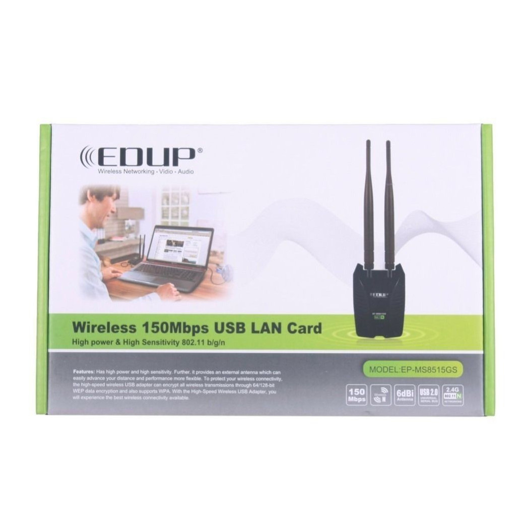 foto del prodotto trade shop antenna wireless wifi 150mbps 2.4ghz 6dbi lan usb alta potenza computer 