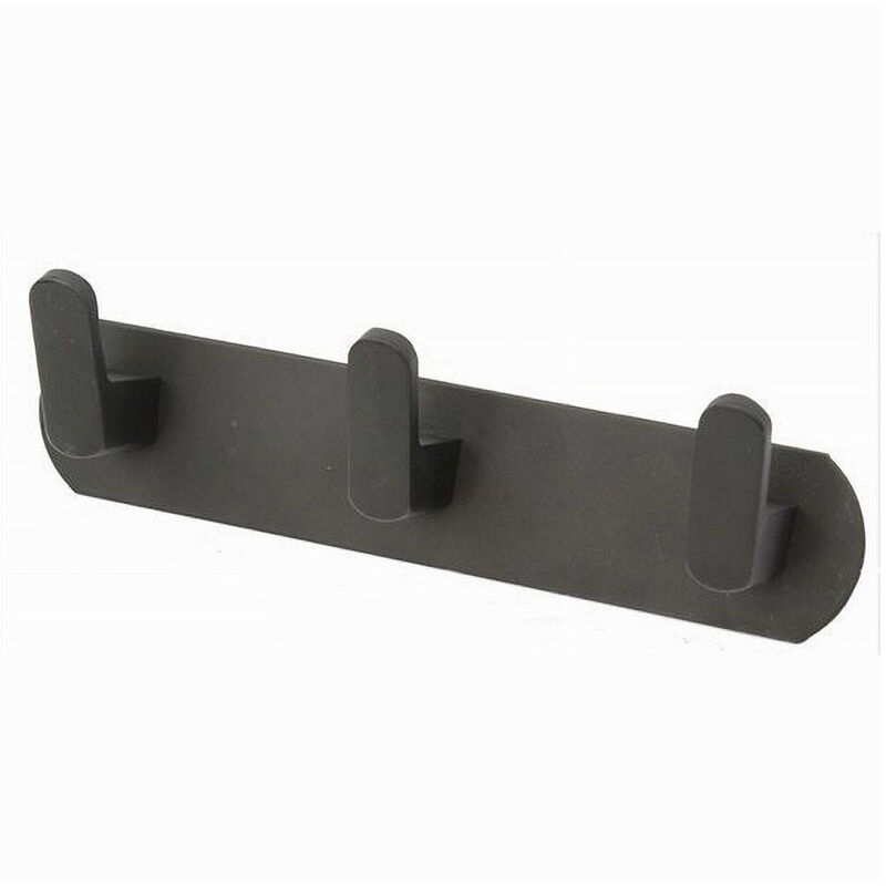 foto del prodotto trade shop appendiabiti con 3 ganci appendino portasciugamano bagno casa cucina nero 59737 