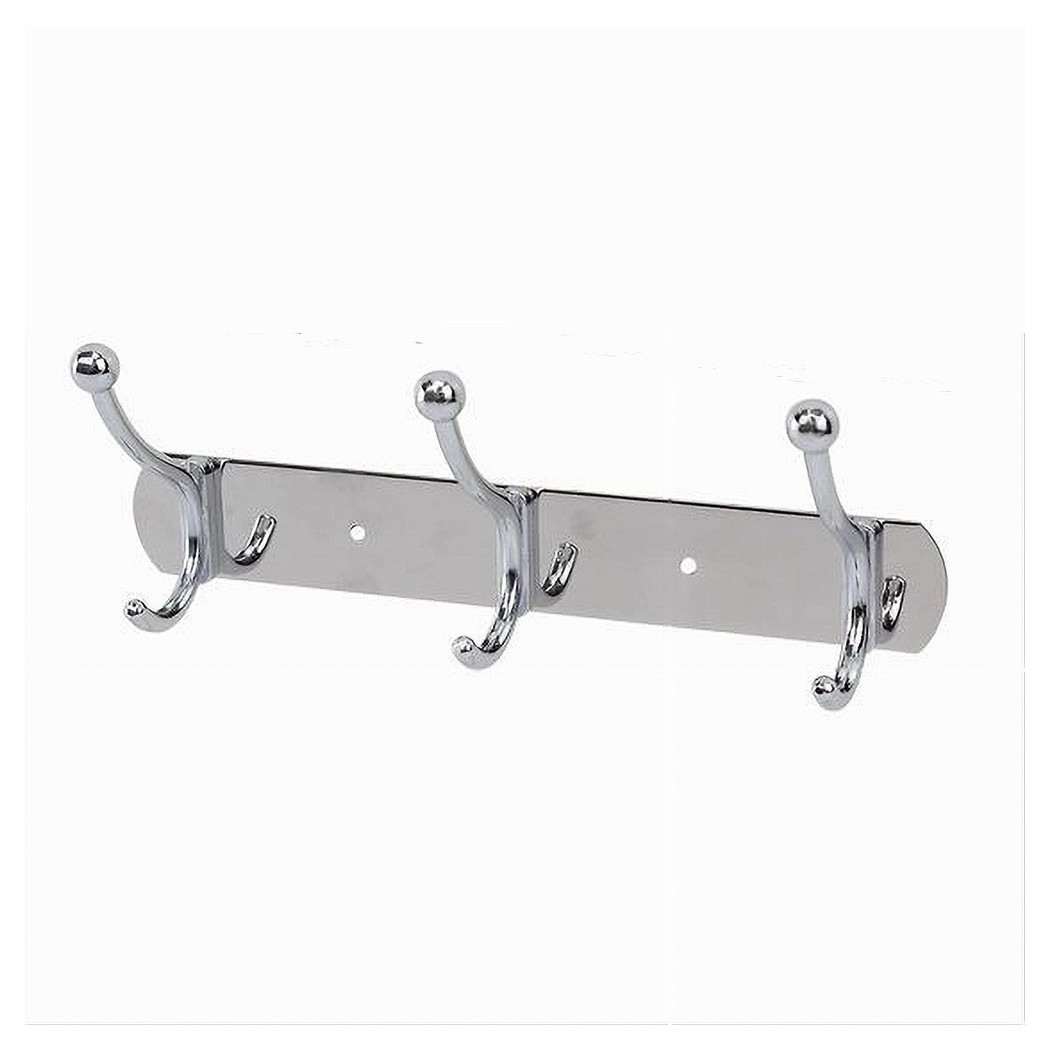 foto del prodotto trade shop appendino appendi abiti multiuso con 3 ganci finitura cromo lucido 24,5 cm 52670 