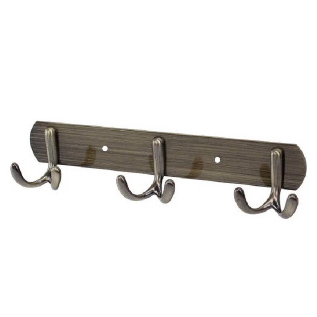 foto del prodotto trade shop appendino multiuso a 3 ganci finitura bronzo spazzolato lunghezza 24.5 cm 52914 