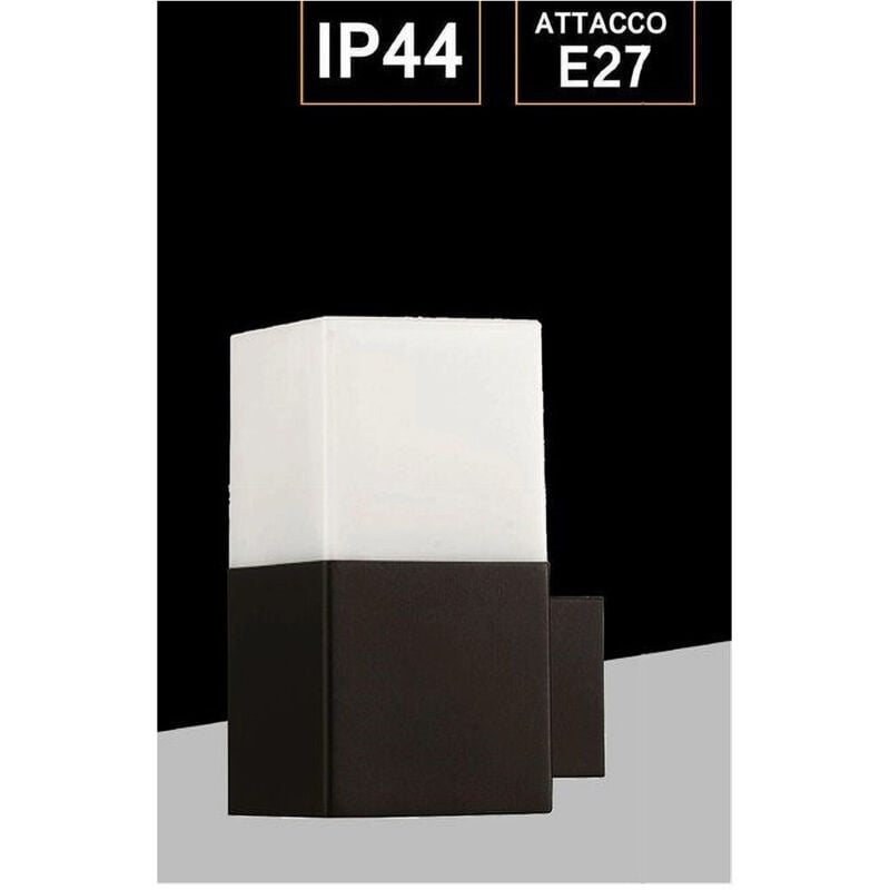 foto del prodotto trade shop applique a muro per esterno lampada da parete in alluminio attacco e27 ip44 b160 nero