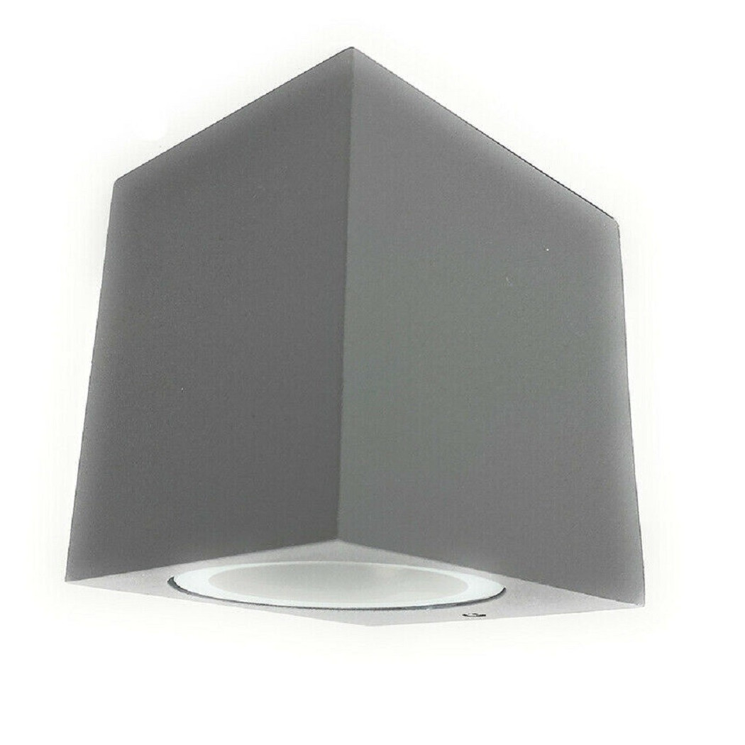foto del prodotto trade shop applique a parete quadrato lampada muro moderna esterno attacco gu10 ip65 es54 grigio