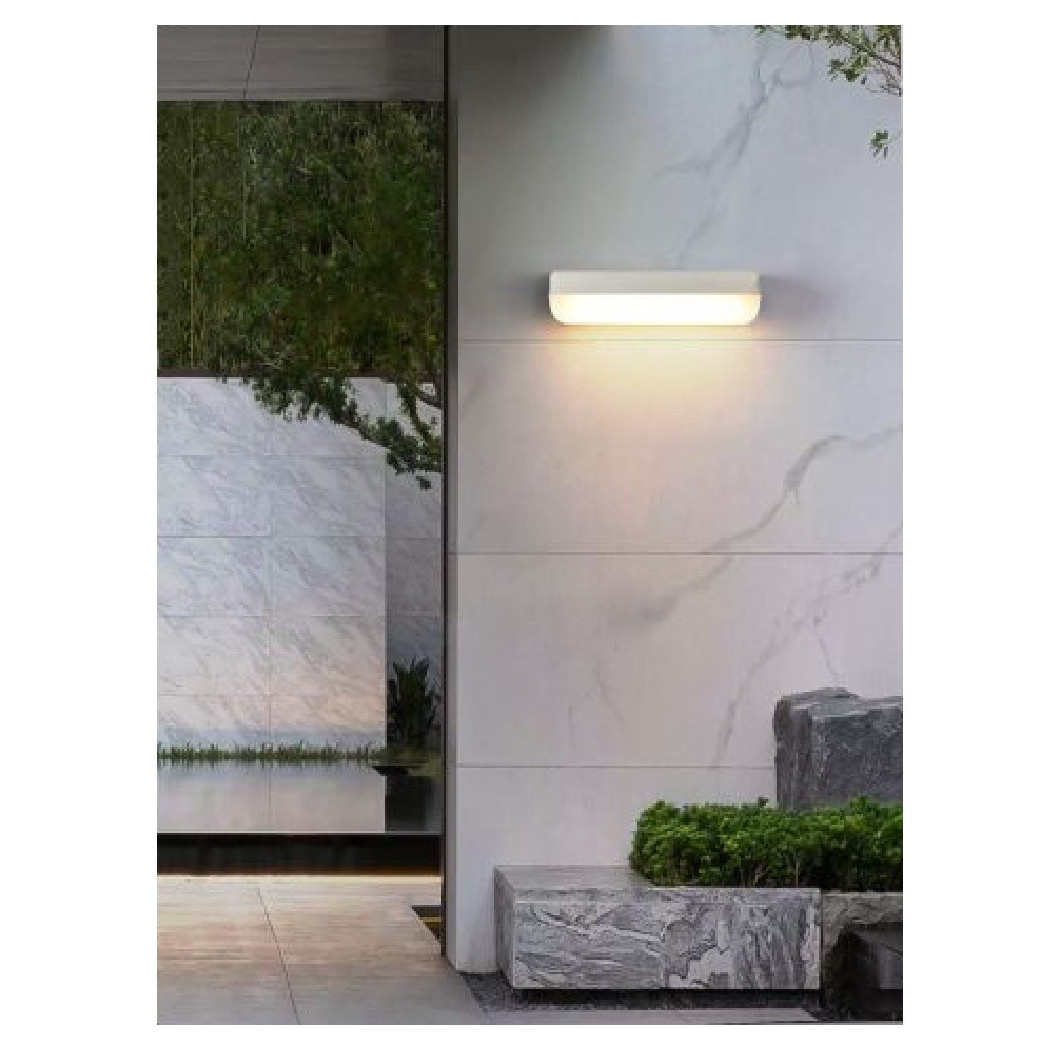 foto del prodotto trade shop applique bianco da esterno 12w luce fredda 6500k naturale 4000k calda 3000k es63 bianco caldo 