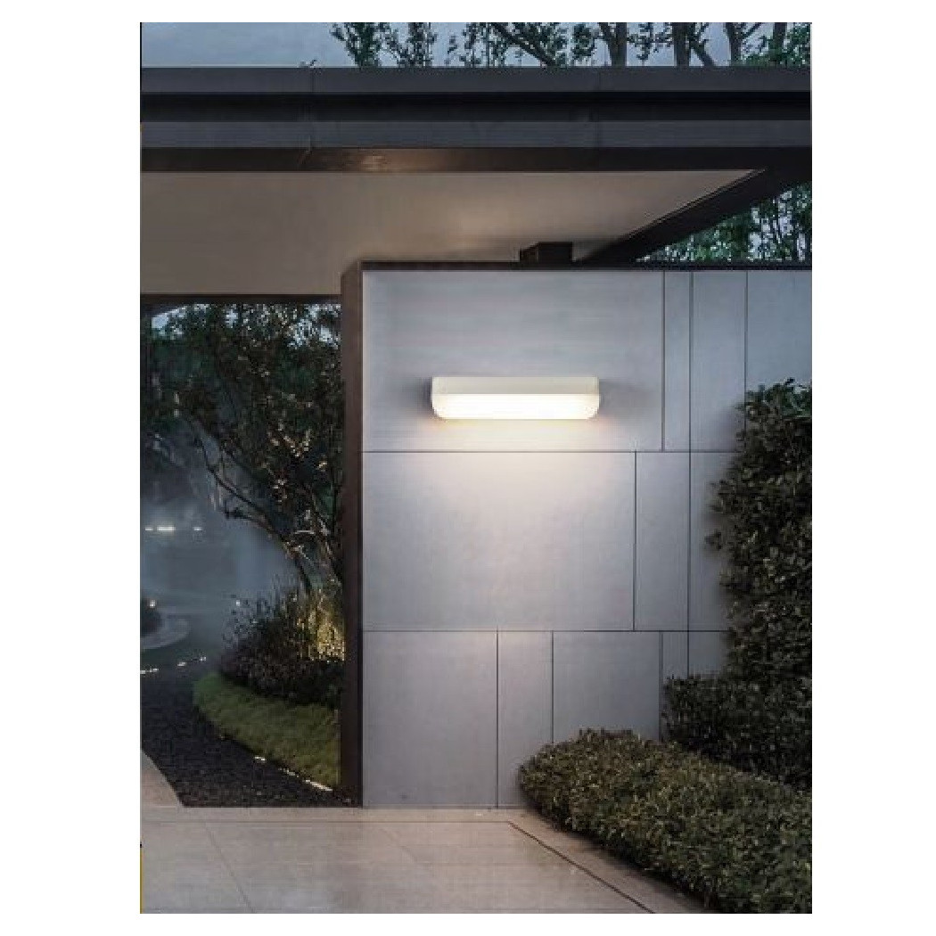 foto del prodotto trade shop applique bianco da esterno 12w luce fredda 6500k naturale 4000k calda 3000k es63 bianco naturale 