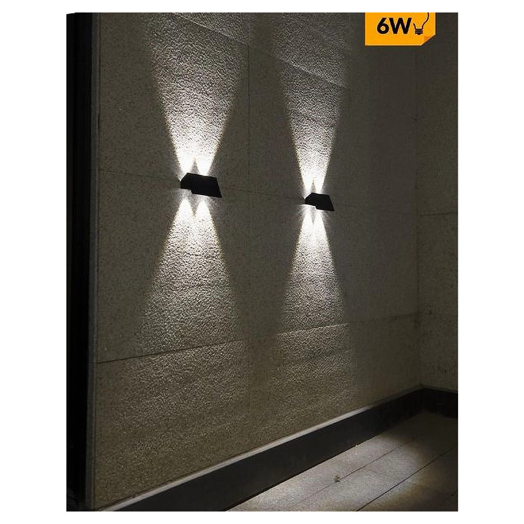 foto del prodotto trade shop applique biemissione led lampada solare parete ip65 luce 3000k 6500k nero yh0616 bianco freddo 