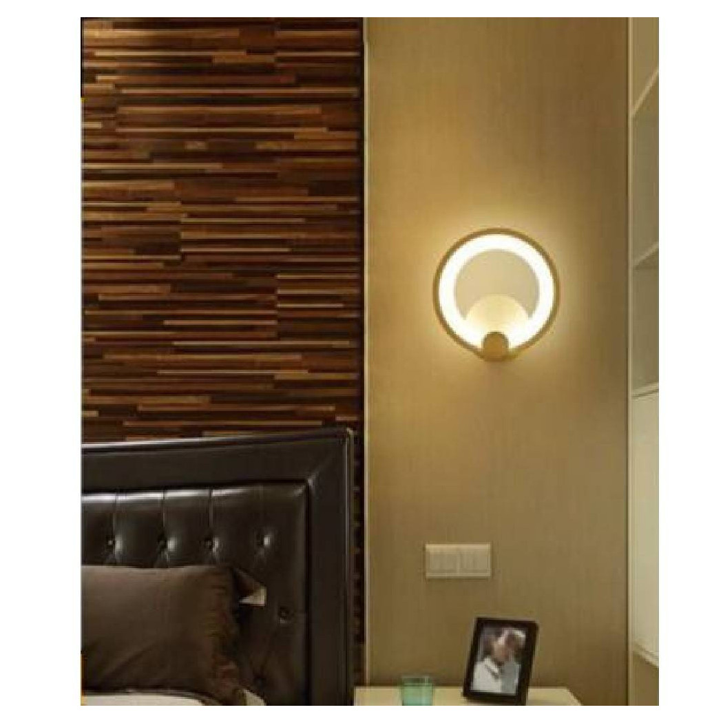 foto del prodotto trade shop applique cerchio 10 watt parete abat jour luce fredda calda naturale 6551 e27 bianco naturale 