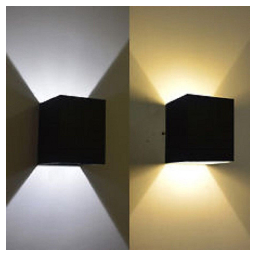 foto del prodotto trade shop applique cubo led 40w per uso esterno ip65 doppia luce regolabile 3600 lumen bianco caldo 