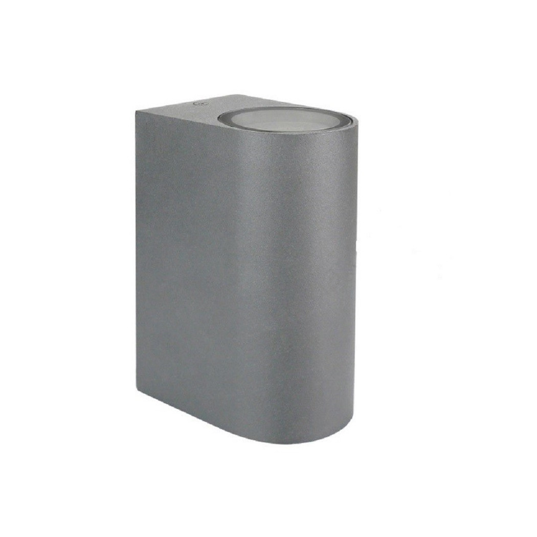foto del prodotto trade shop applique da esterno cilindro up amp down lampada da parete giardino 2xgu10 ip65 es14 grigio