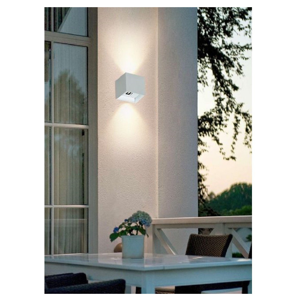 foto del prodotto trade shop applique da parete 52 led 22 w per esterno doppia emissione luminosa ip65 es66 b bianco caldo 