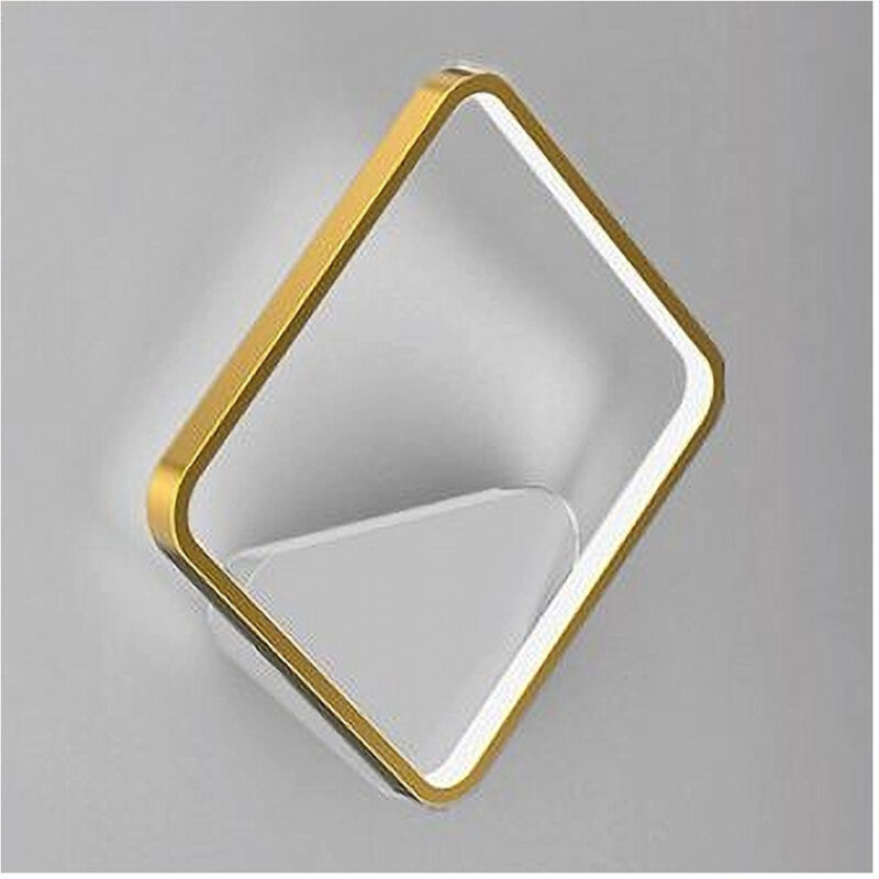 foto del prodotto trade shop applique da parete led 12w quadrato oro lampada moderno minimal luce 6500k 71286 