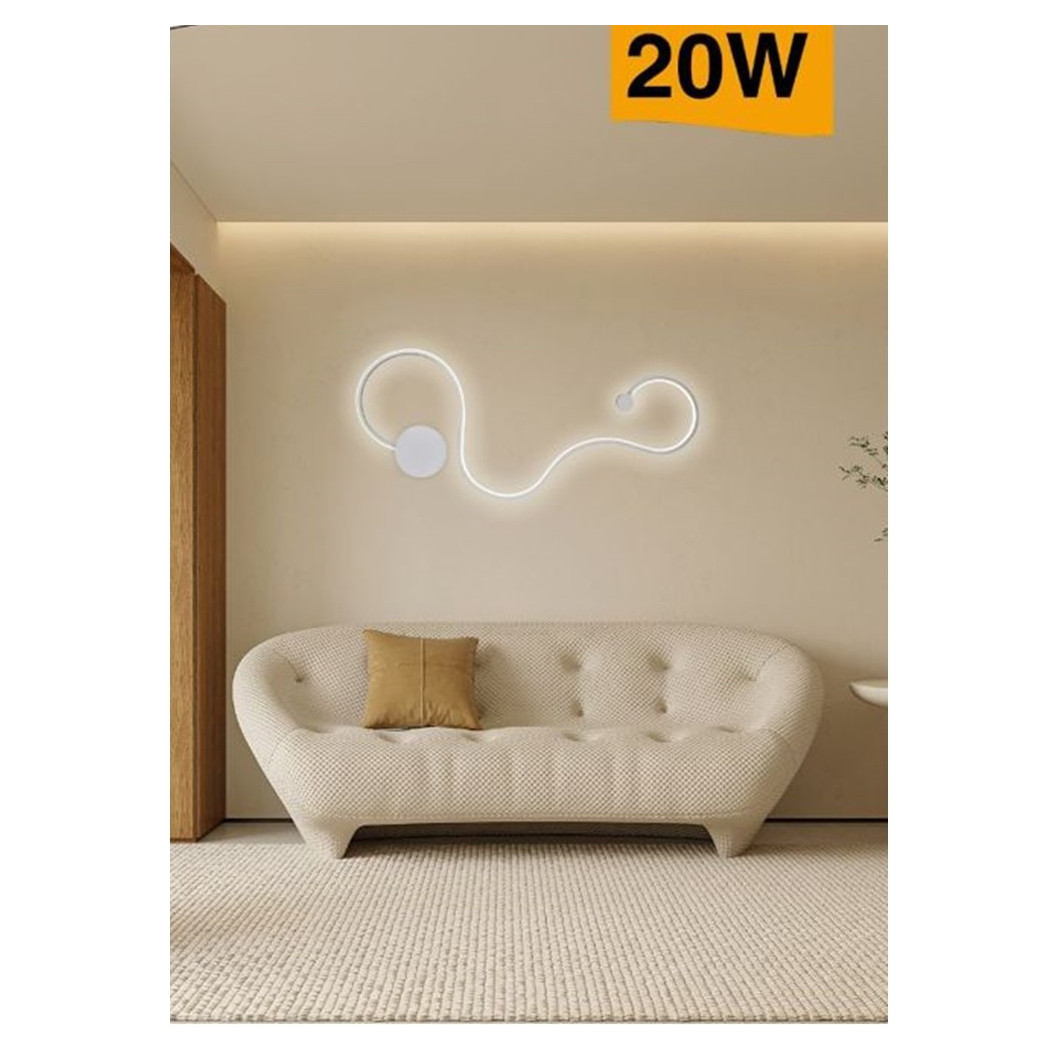 foto del prodotto trade shop applique da parete led 20watt ondulato moderno lampada 3 modalit di luce e12 3c 