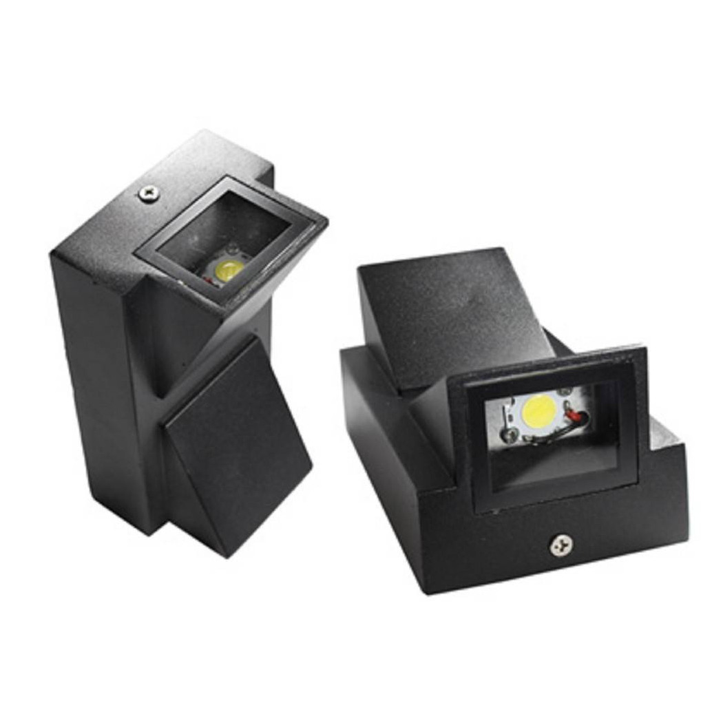 foto del prodotto trade shop applique doppia emissione 10 watt nero per esterno luce fredda calda ip65 es04 bianco caldo 