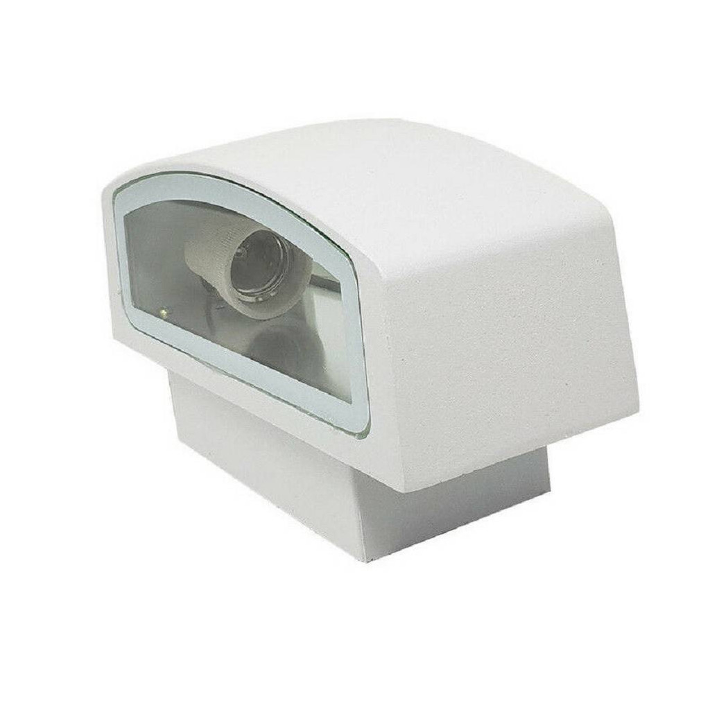 foto del prodotto trade shop applique esterno 2 vie e27 max 60 lampada faretto da parete luce plafoniera 910 bianco