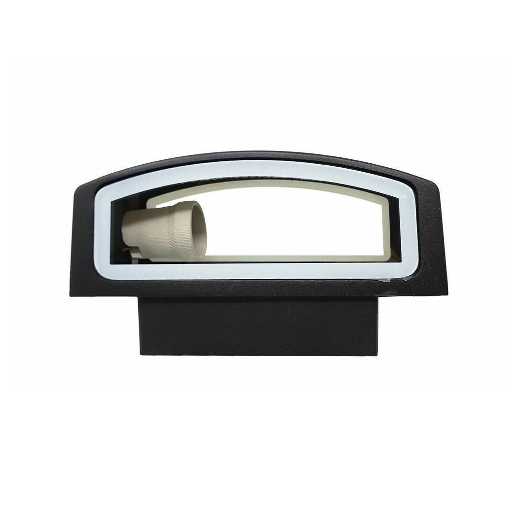 foto del prodotto trade shop applique esterno 2 vie e27 max 60 lampada faretto da parete luce plafoniera 910 nero