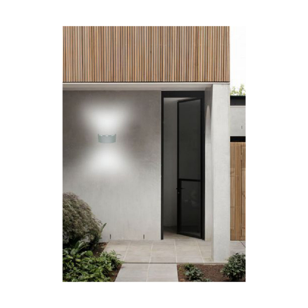 foto del prodotto trade shop applique esterno led 16w crown ip65 up amp down grigio luce calda fredda natural bianco freddo 