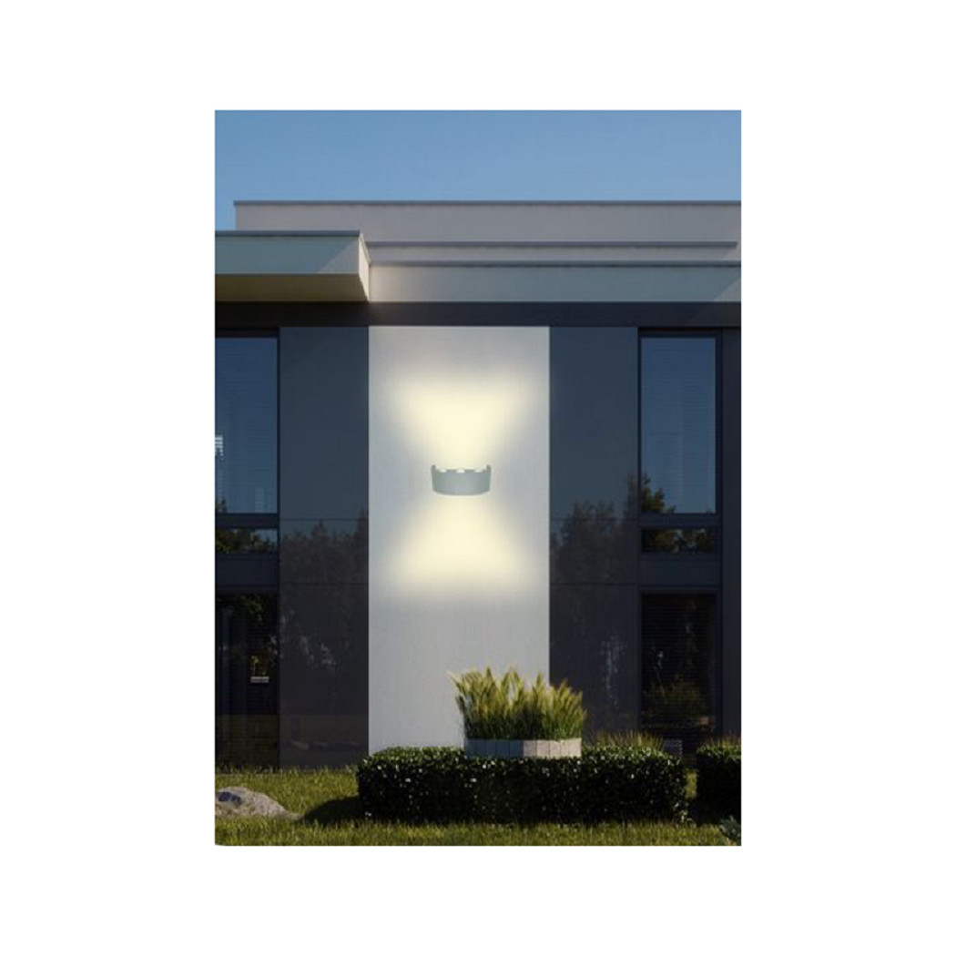 foto del prodotto trade shop applique esterno led 16w crown ip65 up amp down grigio luce calda fredda natural bianco naturale 